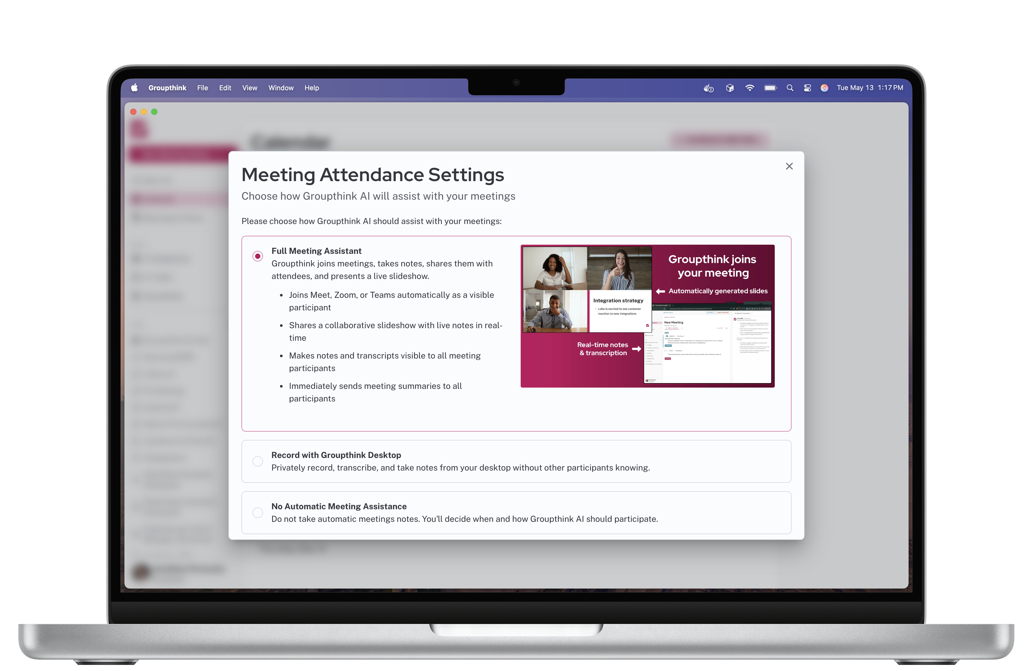 Groupthink Shared Notes Settings